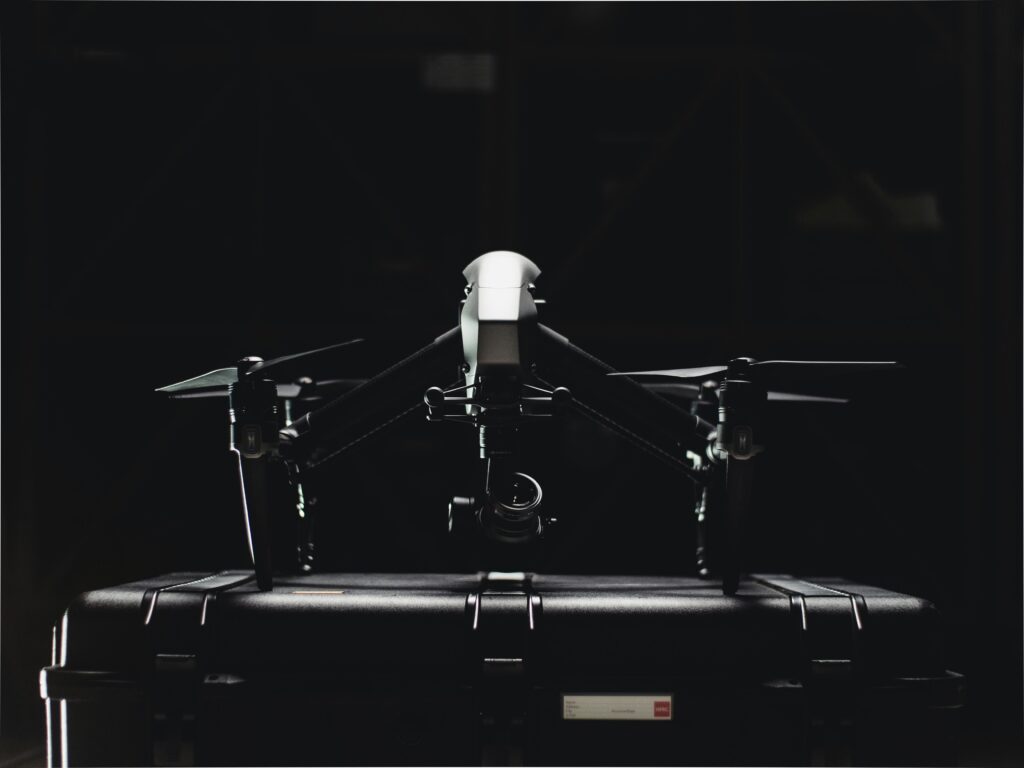 A high-tech drone on a secure case, symbolizing advanced cybersecurity tools discussed in the Cybersecurity News Roundup: December 14 – December 21, 2024.